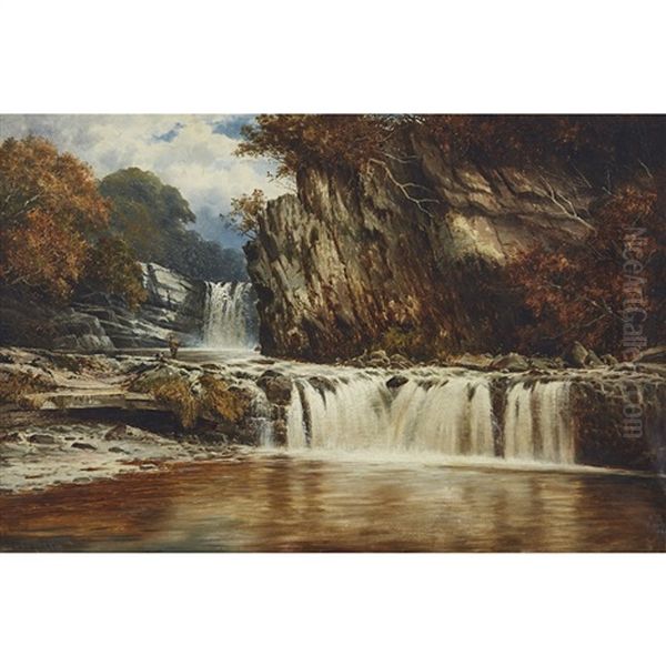 Falls In The Vale Of Meath Oil Painting by William Henry Mander