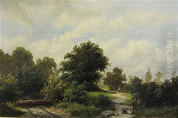 A Country Path; And By A Country Track (pair) Oil Painting by William Henry Mander