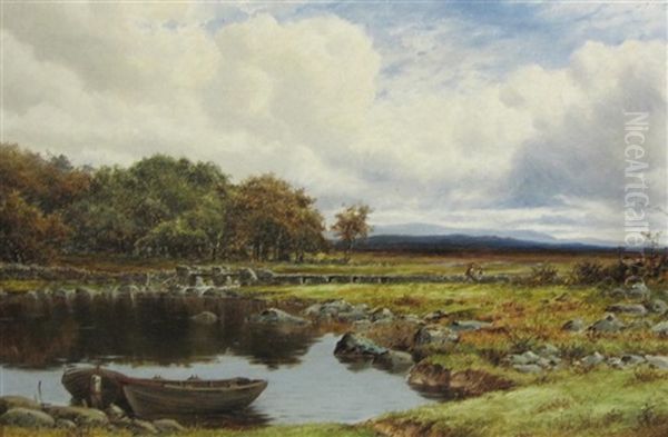 The Edge Of The Lake, Capel Curig Oil Painting by William Henry Mander