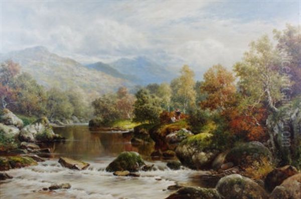 On The Wnion Dolgelly Oil Painting by William Henry Mander