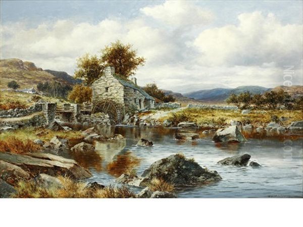 Old Mill Near Towy, North Wales by William Henry Mander