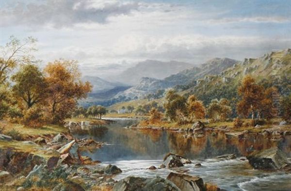 Valley Of The Lledr Oil Painting by William Henry Mander