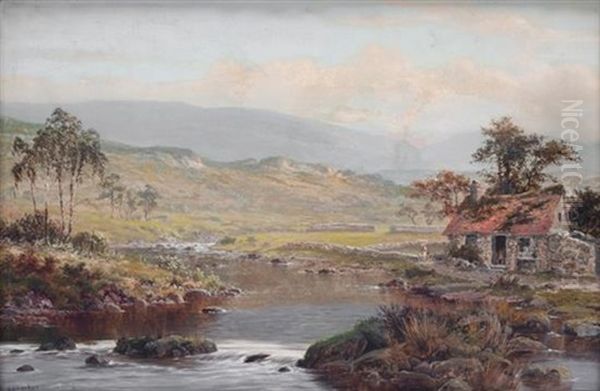 Nr Dolwyddelen On The Lledr Oil Painting by William Henry Mander