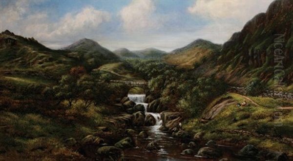 Highland Scene Oil Painting by William Henry Mander