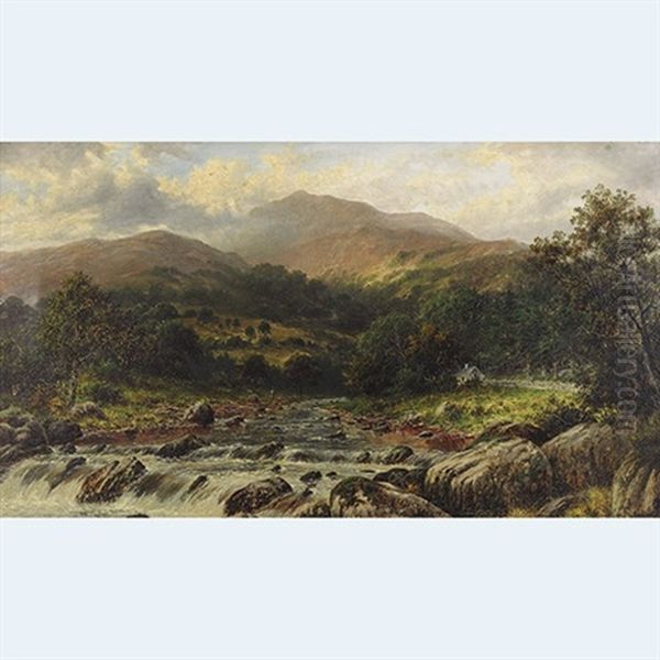 In The Lledr Valley, Nr. Bettws-y-coed, N.w. Oil Painting by William Henry Mander