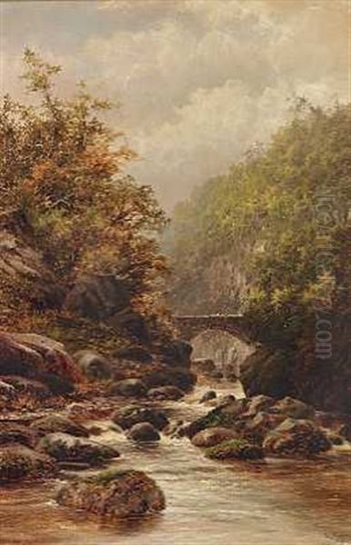 On The Upper Conway Oil Painting by William Henry Mander