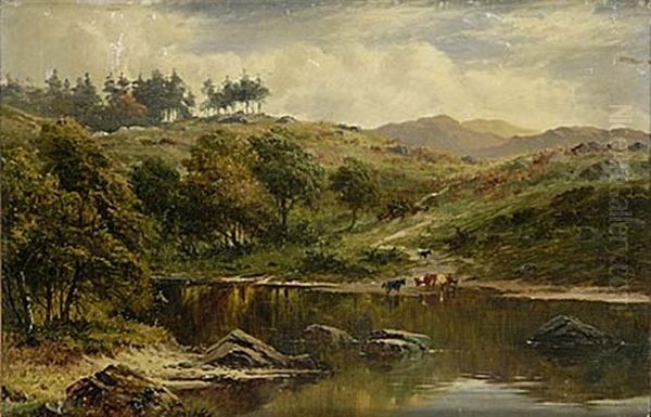 Kor I Boljande Landskap Oil Painting by William Henry Mander