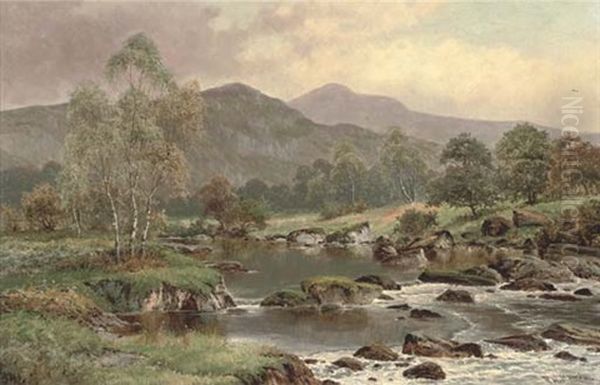 On The River Llugwy, North Wales Oil Painting by William Henry Mander