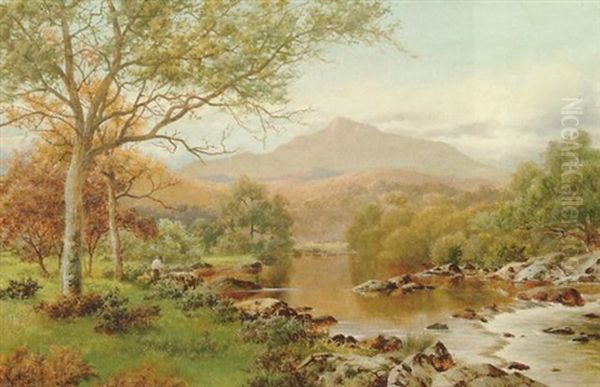 On The River Llugwy, North Wales Oil Painting by William Henry Mander