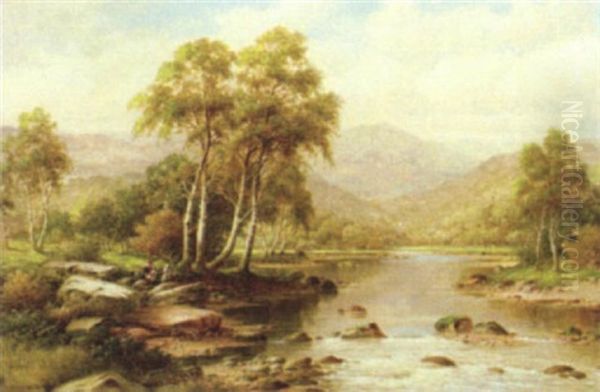 A Glen On The Llugwy Near Capel Curig Oil Painting by William Henry Mander