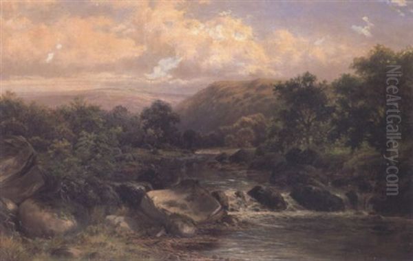 On The Llugwy - North Wales Oil Painting by William Henry Mander