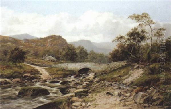 Scene At Penmechno, Near Bettws-y-coed Oil Painting by William Henry Mander