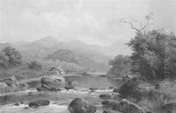 Late Autumn On The Conway, Near Betys-y-coed Oil Painting by William Henry Mander