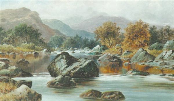 Valley Of The Lledr Oil Painting by William Henry Mander