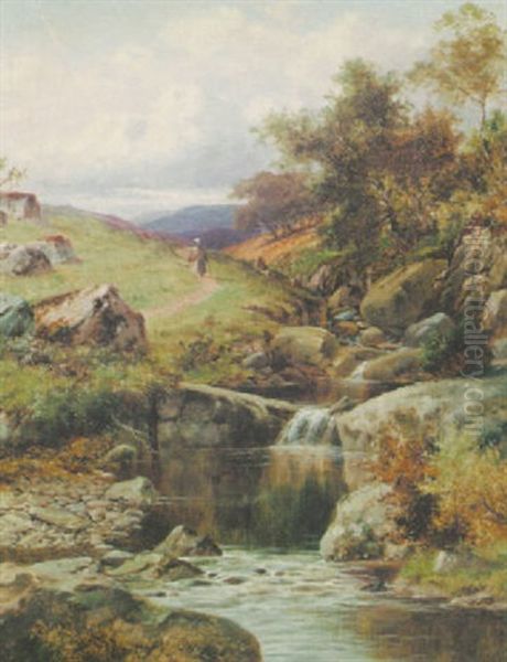 Path By A River Oil Painting by William Henry Mander