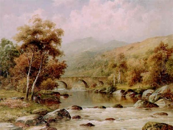 An Old Bridge On The Llugwy Near Bettws-y-coed, North Wales Oil Painting by William Henry Mander