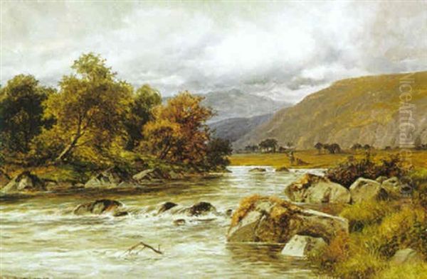 Untitled (fishing In River) Oil Painting by William Henry Mander