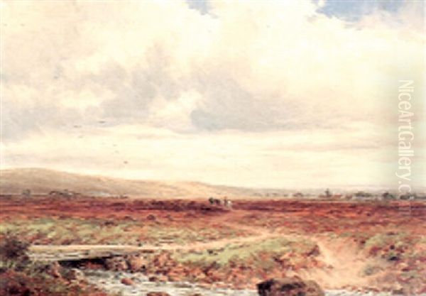 Crossing The Moor Oil Painting by William Henry Mander