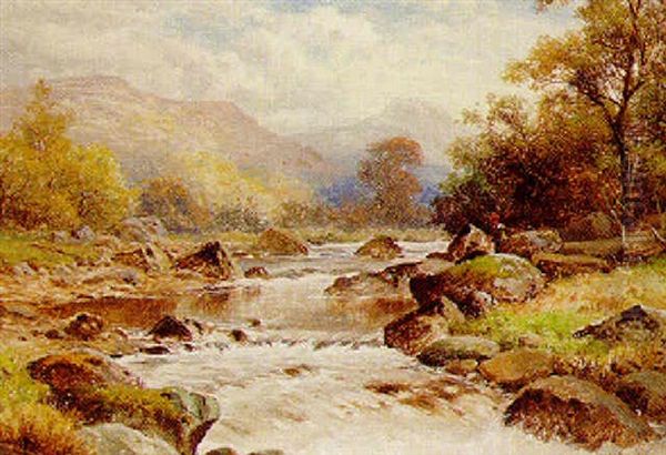 Autumn On The Lledr Oil Painting by William Henry Mander