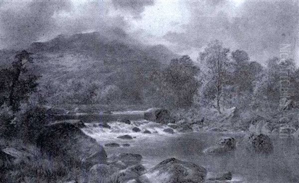 On The Llugwy Near Bettws-y-coed Oil Painting by William Henry Mander