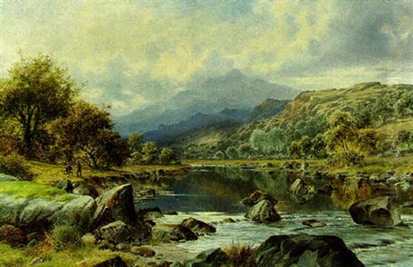 Vale Of The Llugwy, N. Wales Oil Painting by William Henry Mander