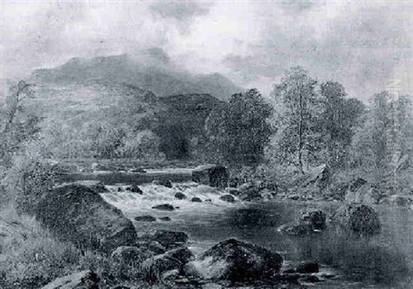 On The Llugwy, Near Bettws-y-coed Oil Painting by William Henry Mander