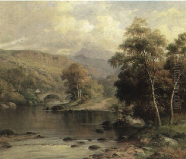 On The Mawddach, Near Dolgelly Oil Painting by William Henry Mander