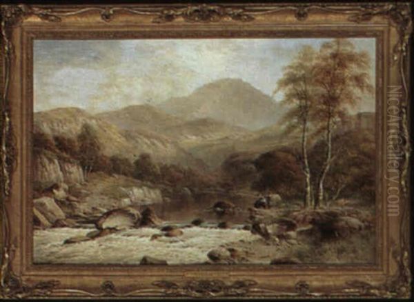 A Glen And Pool On The Llugwy, North Wales Oil Painting by William Henry Mander