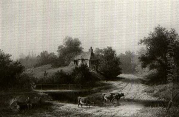 A Warwickshire Lane Oil Painting by William Henry Mander