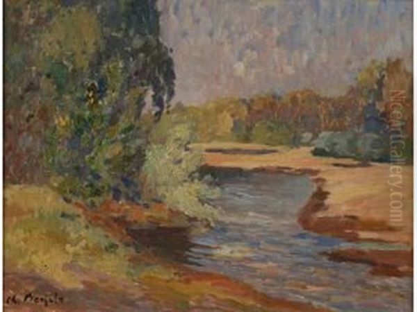 Bras De Loire A Saint Mathurin Oil Painting by Charles Berjole