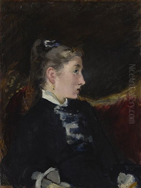 Profil De Jeune Fille Oil Painting by Edouard Manet