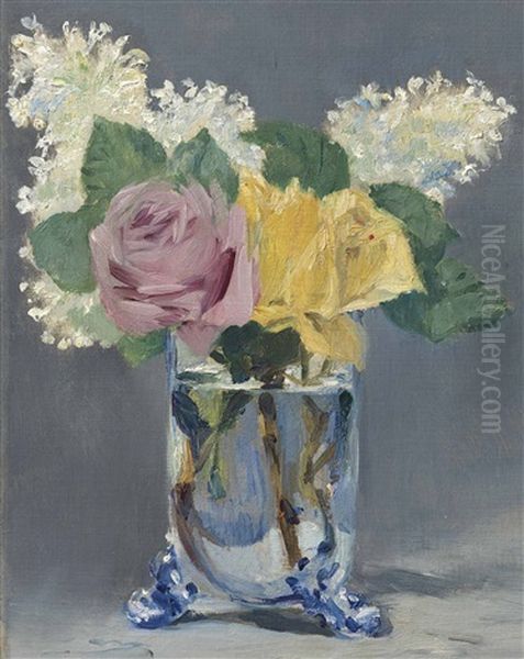 Lilas Et Roses Oil Painting by Edouard Manet