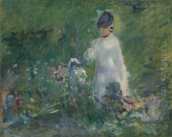 Jeune Femme Dans Les Fleurs by Edouard Manet