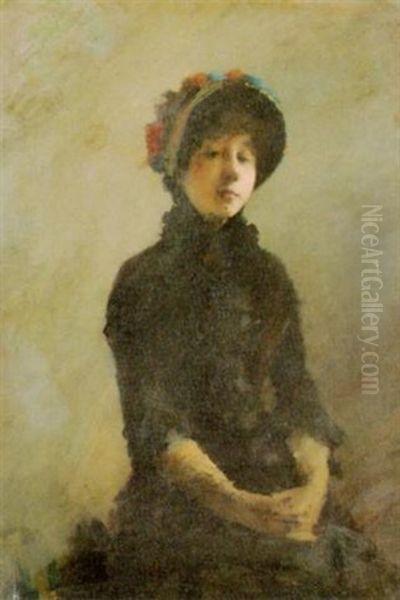 Junge Frau Mit Blumenhut Oil Painting by Edouard Manet