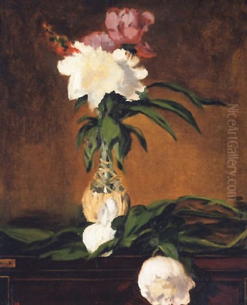 Pivoines Dans Une Bouteille Oil Painting by Edouard Manet