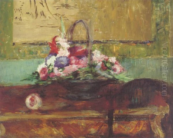 Panier Fleuri Oil Painting by Edouard Manet