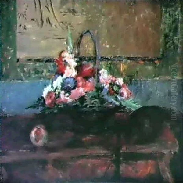 Panier Fleuri Oil Painting by Edouard Manet