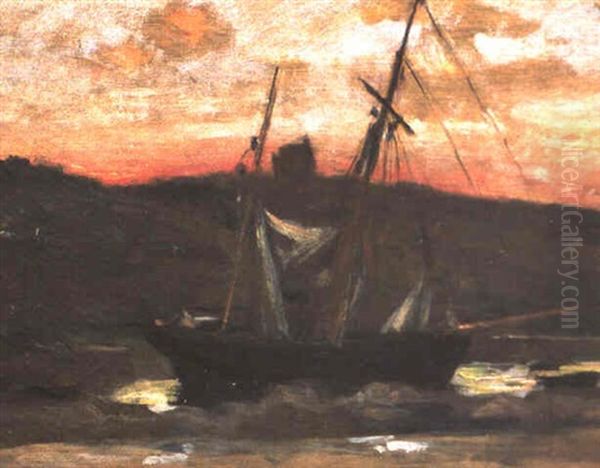 Segelboot Vor Kustenlandschaft Oil Painting by Edouard Manet