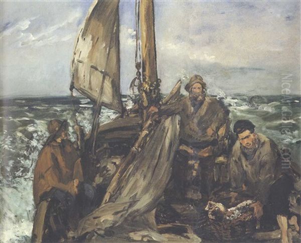 Les Travailleurs De La Mer Oil Painting by Edouard Manet