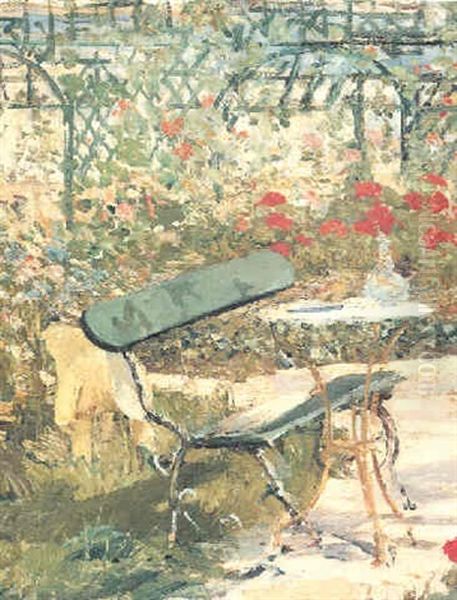 Le Banc (le Jardin De Versailles) Oil Painting by Edouard Manet