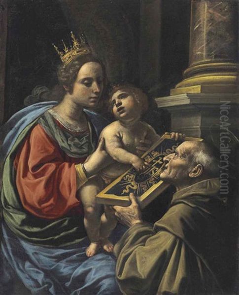 The Madonna And Child With San Bernardino Oil Painting by Rutilio Manetti