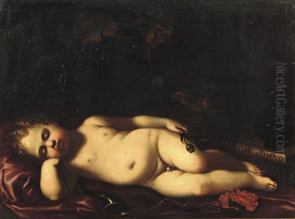 Cupid Sleeping Oil Painting by Rutilio Manetti