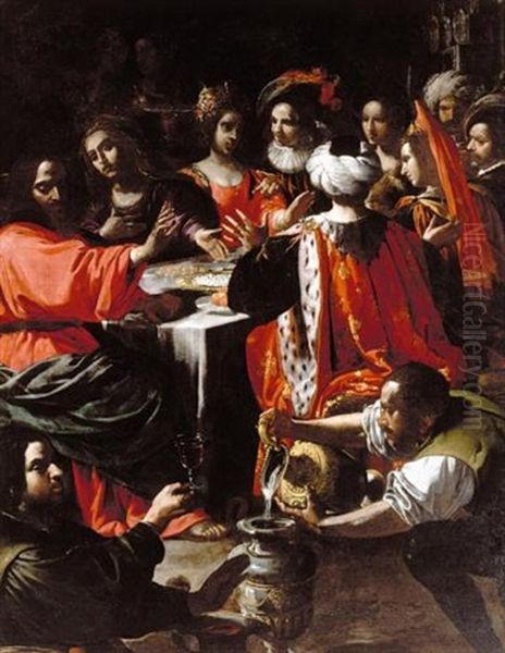 The Wedding Feast At Cana Oil Painting by Rutilio Manetti