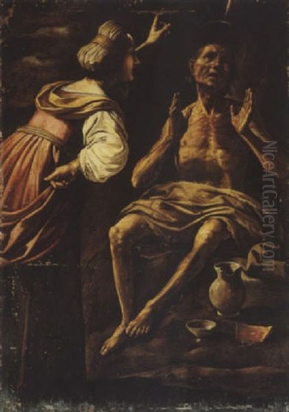 Job Scolded By His Wife Oil Painting by Rutilio Manetti