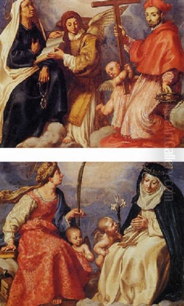 Saints Catherine Of Alexandria And Catherine Of Siena Oil Painting by Rutilio Manetti