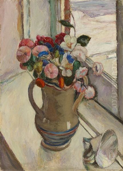 Flowers By The Window by Abram Anshelevich Manevich