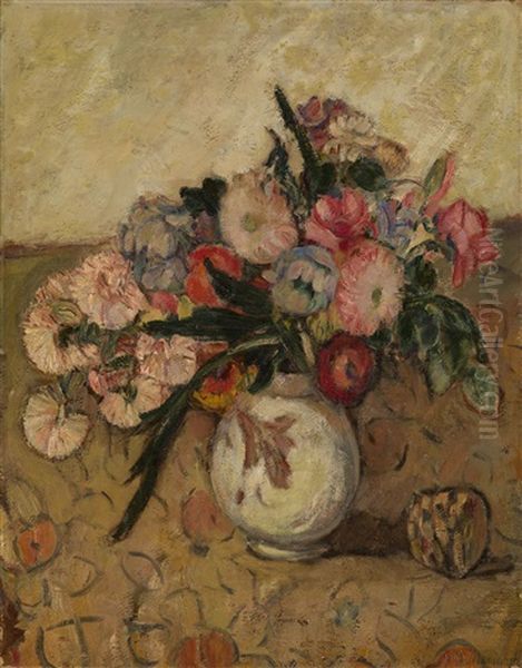 Still Life Of Flowers In A Vase Oil Painting by Abram Anshelevich Manevich