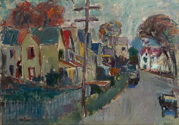 Town Scene Oil Painting by Abram Anshelevich Manevich