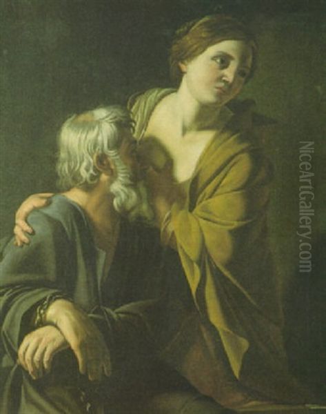 La Carita Romana Oil Painting by Bartolomeo Manfredi