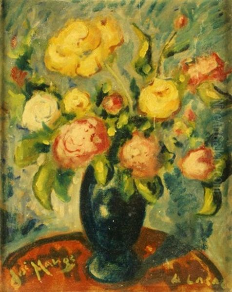 Bouquet De Fleurs Oil Painting by Jose (Joseph) Mange